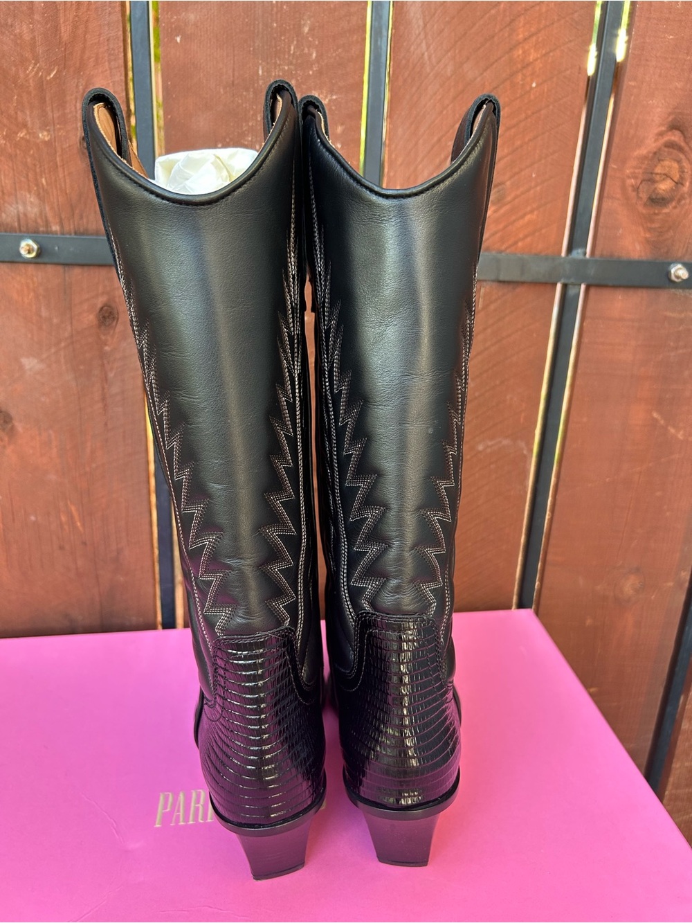 Paris Texas Black Leather Cowboy Boots - Picture 6 of 10